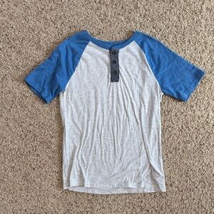 Cat & Jack Blue and Gray Raglan Tee
